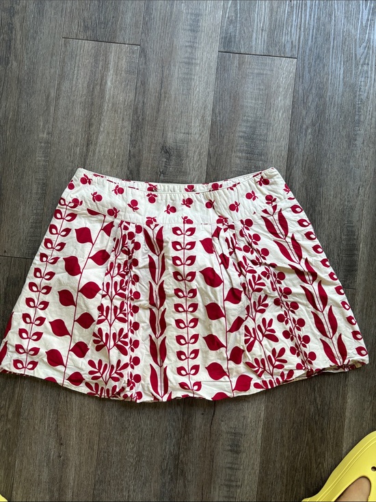 BB Dakota Dresses & Skirts - Vintage BB Dakota Women's White Skirt with Red Floral Print